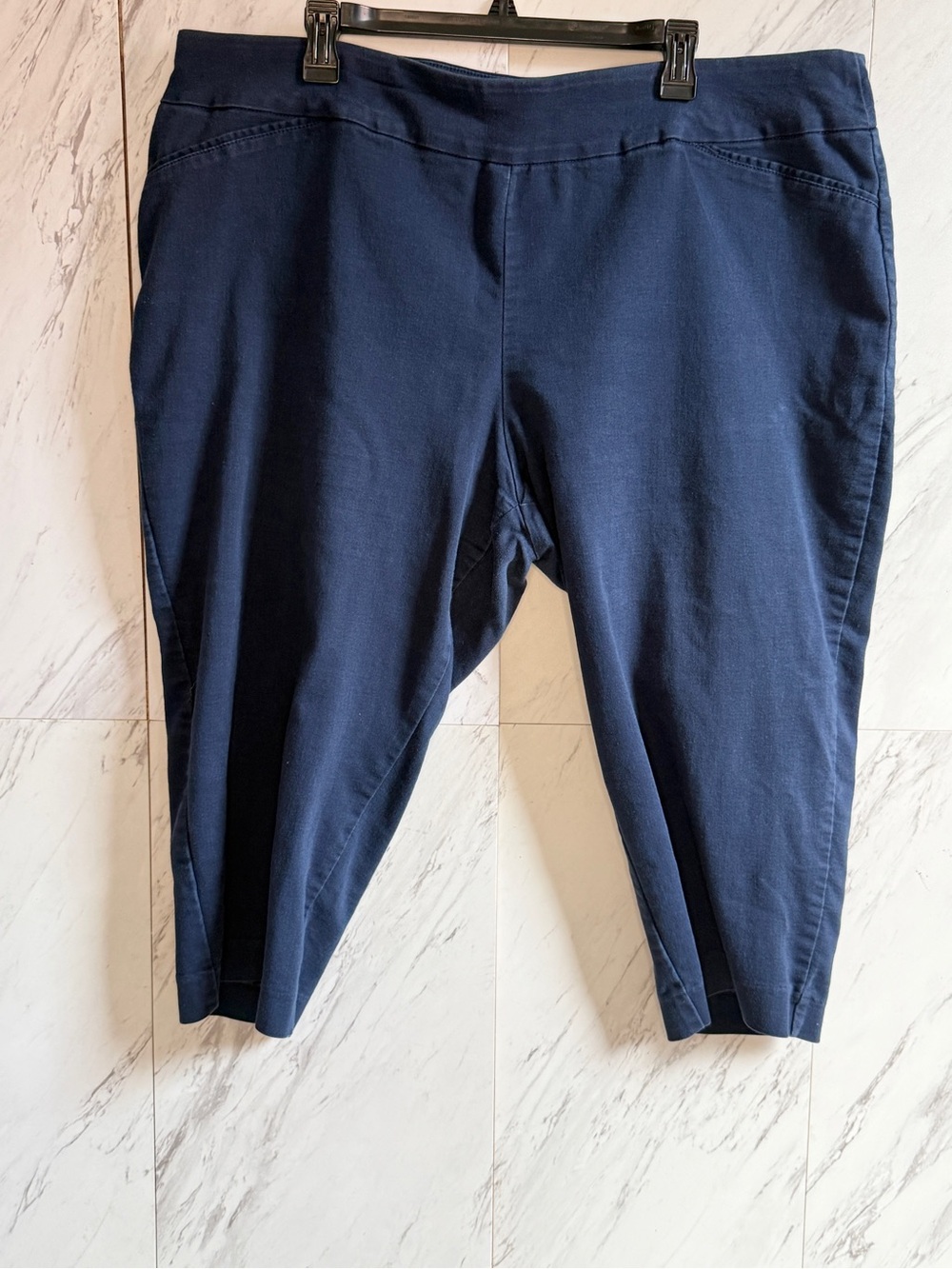 Croft & Barrow Effortless Stretch Denim Capri Pants Plus Size 24W Navy